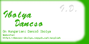 ibolya dancso business card